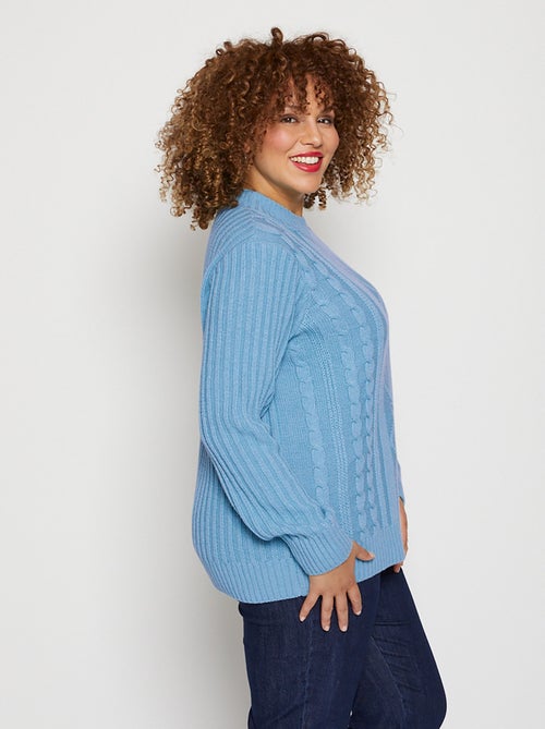 Cálido jersey estilo irlandés con cuello alto. - Afibel - Kiabi