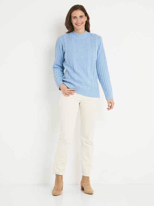 Cálido jersey estilo irlandés con cuello alto. - Afibel - Kiabi