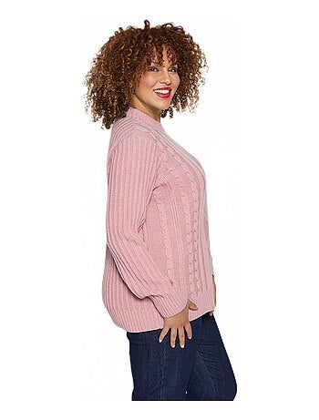 Cálido jersey estilo irlandés con cuello alto. - Afibel