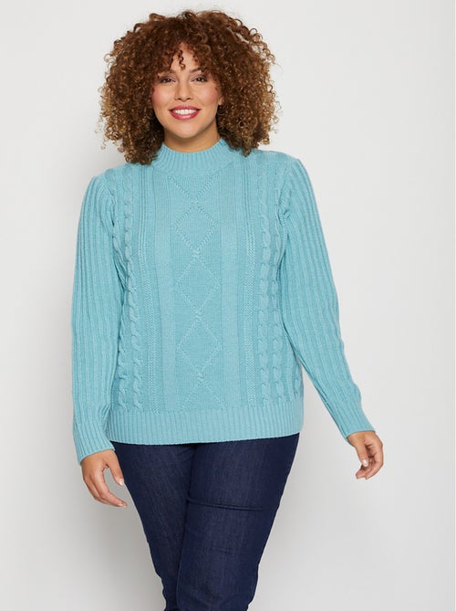 Cálido jersey estilo irlandés con cuello alto. - Afibel - Kiabi
