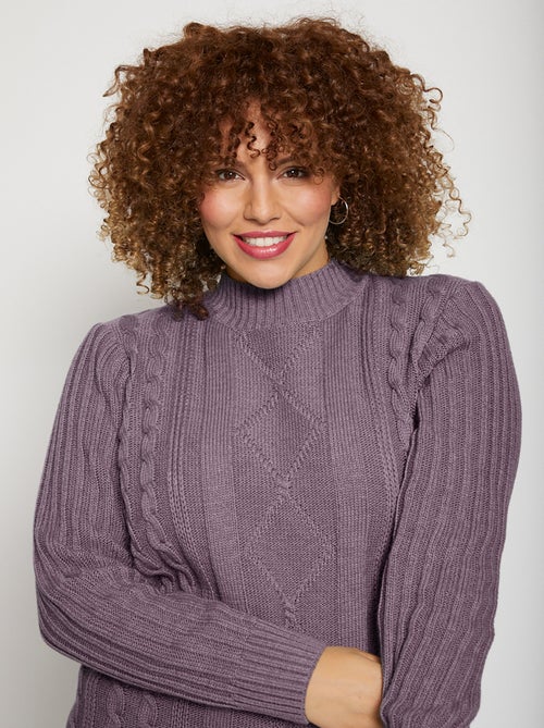 Cálido jersey estilo irlandés con cuello alto. - Afibel - Kiabi