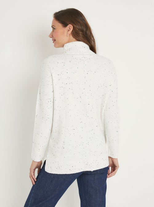 Cálido jersey túnica de cuello alto jaspeado - Afibel - Kiabi