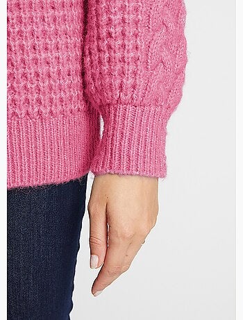 Cálido suéter de punto suave y elegante con cuello redondo - Afibel