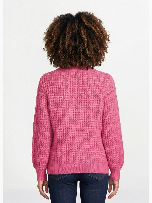 Cálido suéter de punto suave y elegante con cuello redondo - Afibel - Kiabi