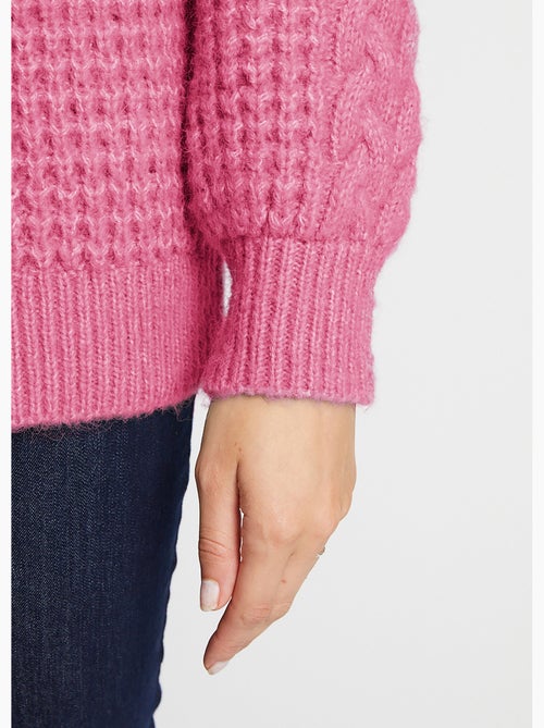 Cálido suéter de punto suave y elegante con cuello redondo - Afibel - Kiabi