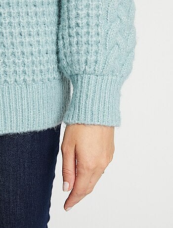 Cálido suéter de punto suave y elegante con cuello redondo - Afibel