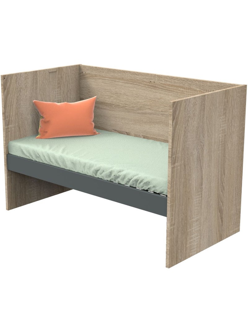 Cama bebé 140x70cm convertible en cama junior - SAUTHON Gris - Kiabi