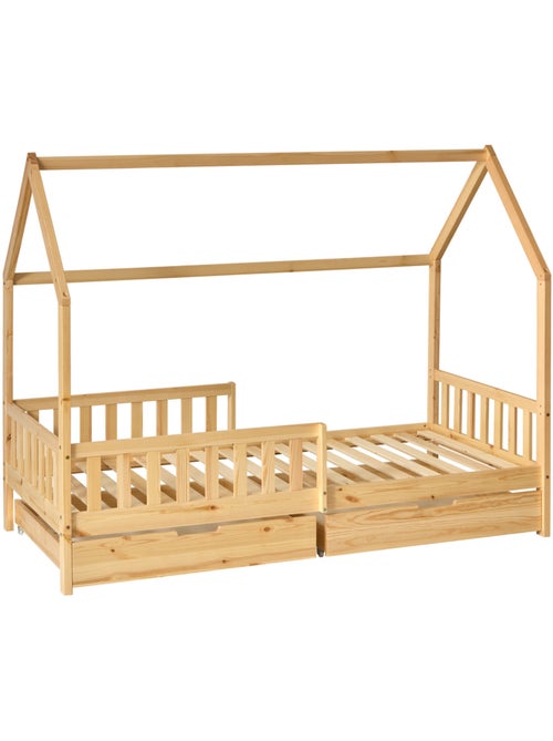 Cama cabaña infantil bosco 2 cajones 194,8x98x155,5cm natural - Kiabi Cama cabaña infantil bosco 2 cajones 194,8x98x155,5cm natural - Kiabi