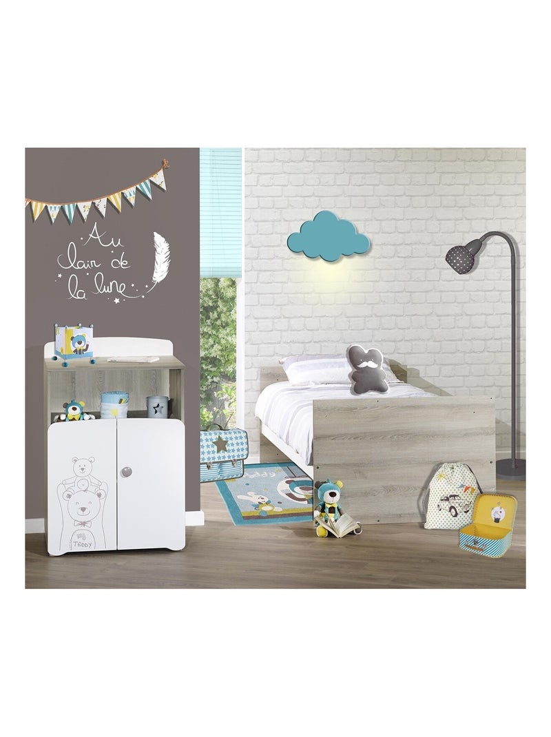 Cama combinada convertible de 120x60 a 90x190 en madera - BABYPRICE Blanco - Kiabi