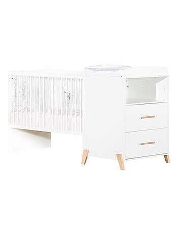 Cama Combinada Convertible de 120x60 a 90x190 en madera - BABYPRICE