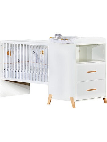 Cama Combinada Convertible de 120x60 a 90x190 en madera - BABYPRICE