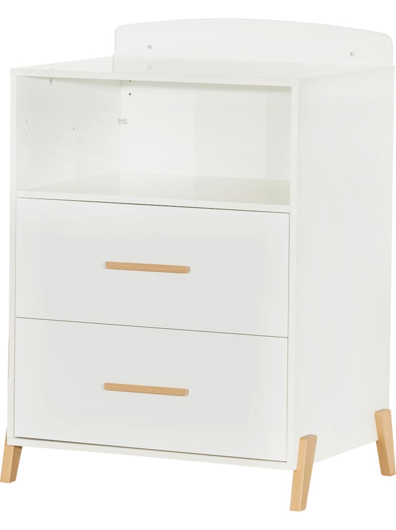 Cama Combinada Convertible de 120x60 a 90x190 en madera - BABYPRICE Blanco Marrón - Kiabi