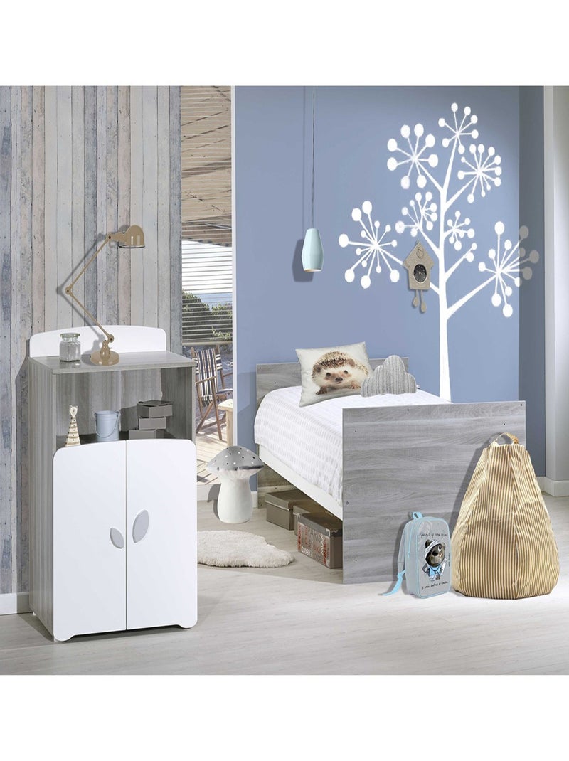 Cama combinada convertible de 120x60 a 90x190 en madera - BABYPRICE Gris - Kiabi