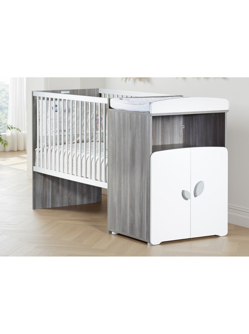 Cama combinada convertible de 120x60 a 90x190 en madera - BABYPRICE Gris - Kiabi