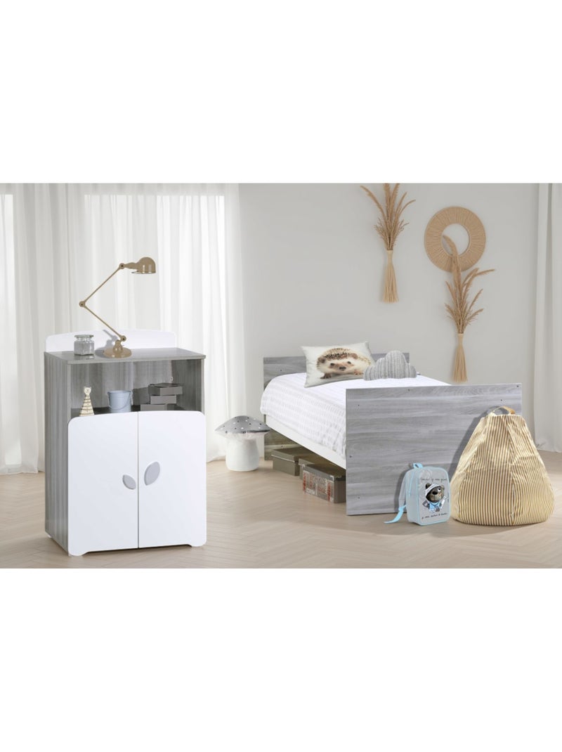 Cama combinada convertible de 120x60 a 90x190 en madera - BABYPRICE Gris - Kiabi