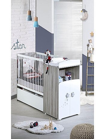 Cama combinada de madera convertible de 120x60 a - BABYPRICE