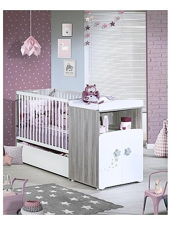 Cama combinada de madera convertible de 120x60 a - BABYPRICE