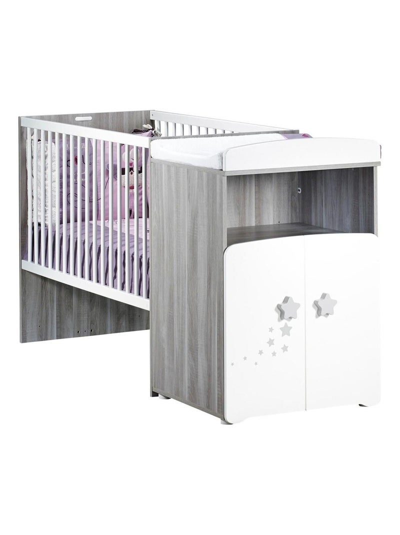 Cama combinada de madera convertible de 120x60 a - BABYPRICE Blanco - Kiabi