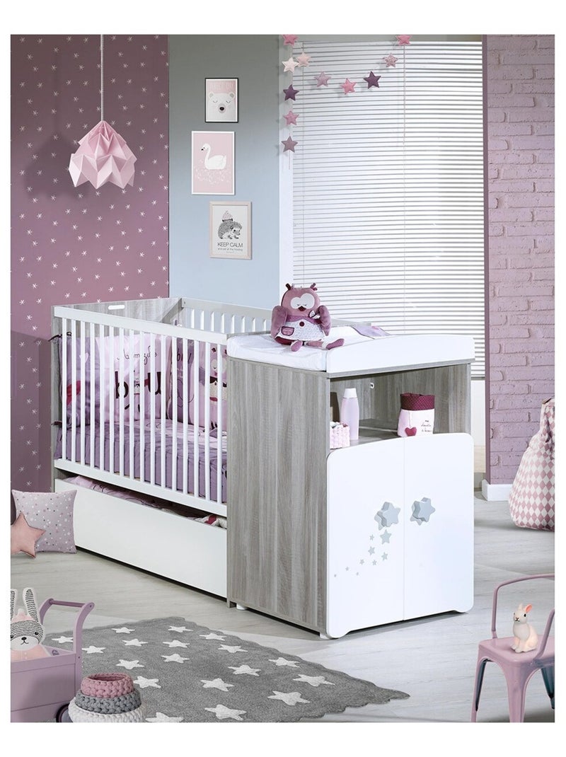 Cama combinada de madera convertible de 120x60 a - BABYPRICE Blanco - Kiabi