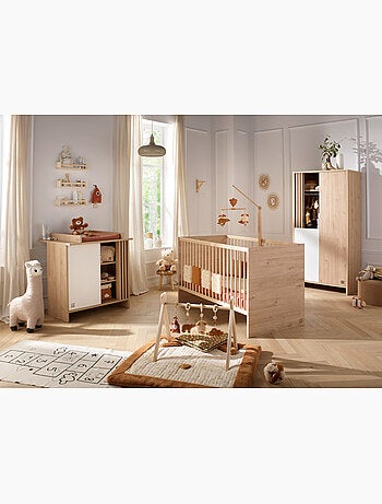 Cama convertible 140x70 - Little Big Bed en madera, decoración roble - SAUTHON