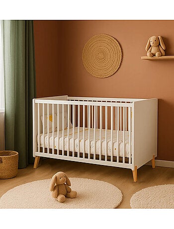 Cama convertible 140x70 - Little Big Bed sobre patas de madera - BABYPRICE