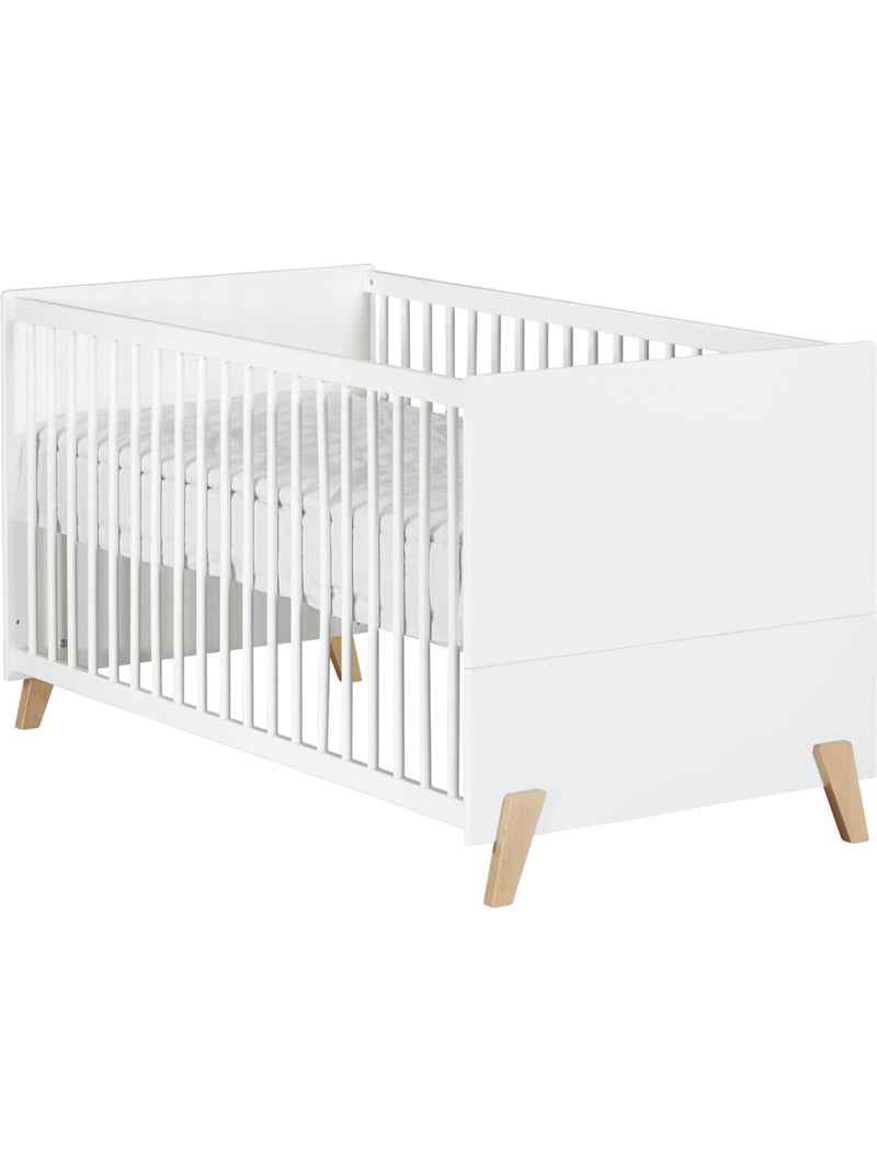 Cama convertible 140x70 - Little Big Bed sobre patas de madera - BABYPRICE Blanco Marrón - Kiabi