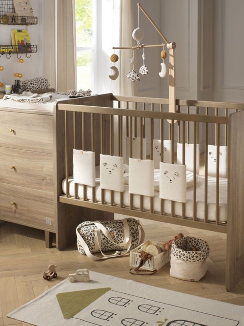 Cama de 120x60, convertible en 90x190, decoración en madera de roble - SAUTHON - Kiabi