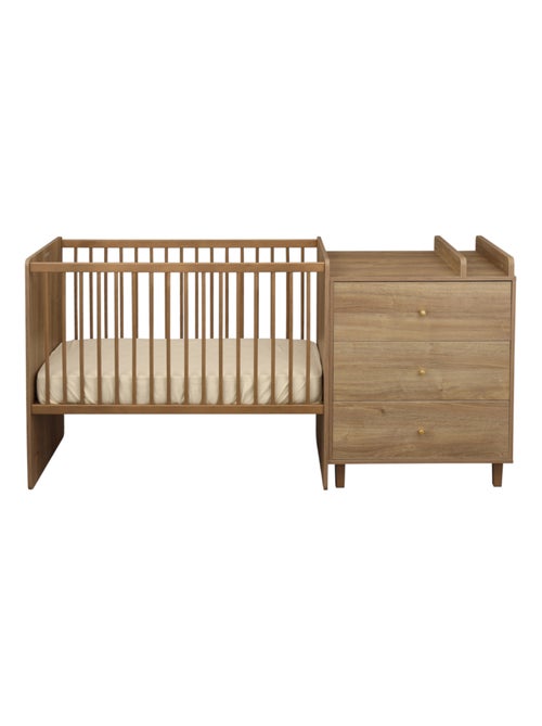 Cama de 120x60, convertible en 90x190, decoración en madera de roble - SAUTHON - Kiabi