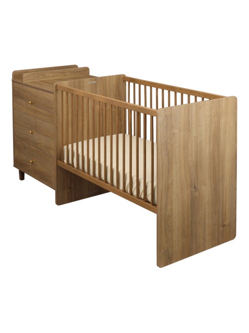 Cama de 120x60, convertible en 90x190, decoración en madera de roble - SAUTHON - Kiabi