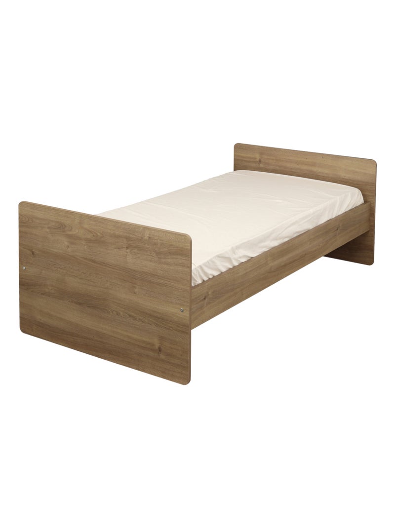 Cama de 120x60, convertible en 90x190, decoración en madera de roble - SAUTHON Marrón - Kiabi