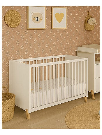 Cama de bebé de 120 x 60 sobre patas de madera - BABYPRICE