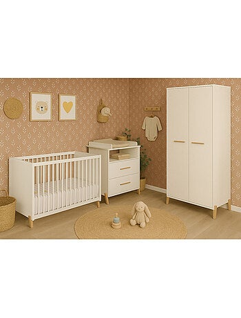 Cama de bebé de 120 x 60 sobre patas de madera - BABYPRICE