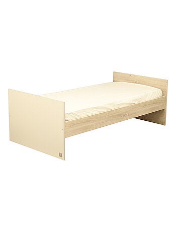 Cama de bebé de 120x60 convertible en 90x190 con cabeceros de paneles de imitación - SAUTHON