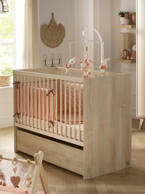 Cama de bebé de 120x60 convertible en 90x190 con cabeceros de paneles de imitación - SAUTHON - Kiabi