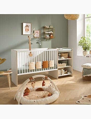Cama de madera blanca 120x60 convertible en cuna - BABYPRICE