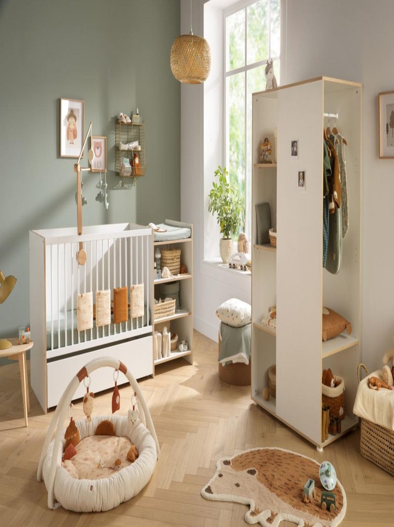 Cama de madera blanca 120x60 convertible en cuna - BABYPRICE Blanco Marrón - Kiabi