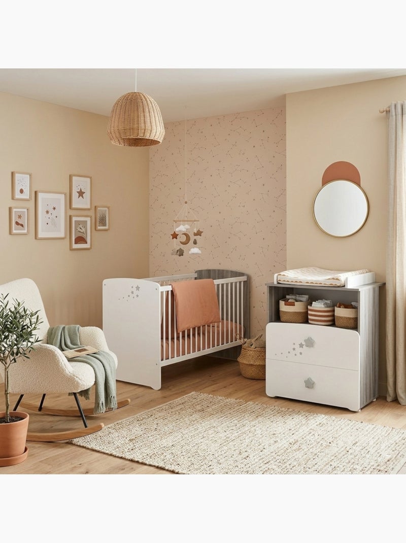 Cama de madera de 120x60 con - BABYPRICE Blanco - Kiabi