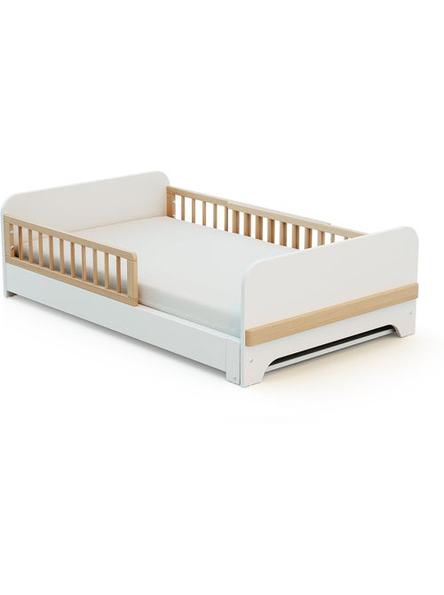 Cama de suelo infantil extensible de madera 80x140-165-190 CARROUSEL con colchón - Kiabi