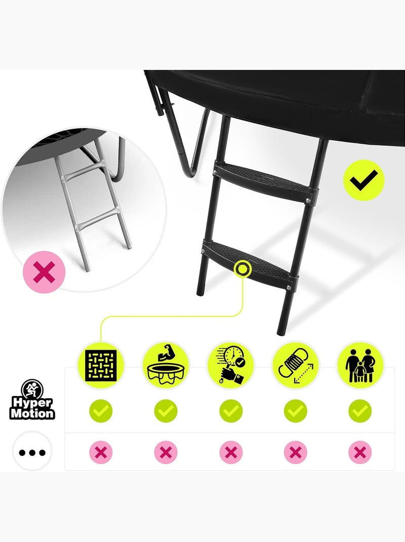 Cama elástica de jardín con red y escalera 366cm HyperMotion Negro - Kiabi