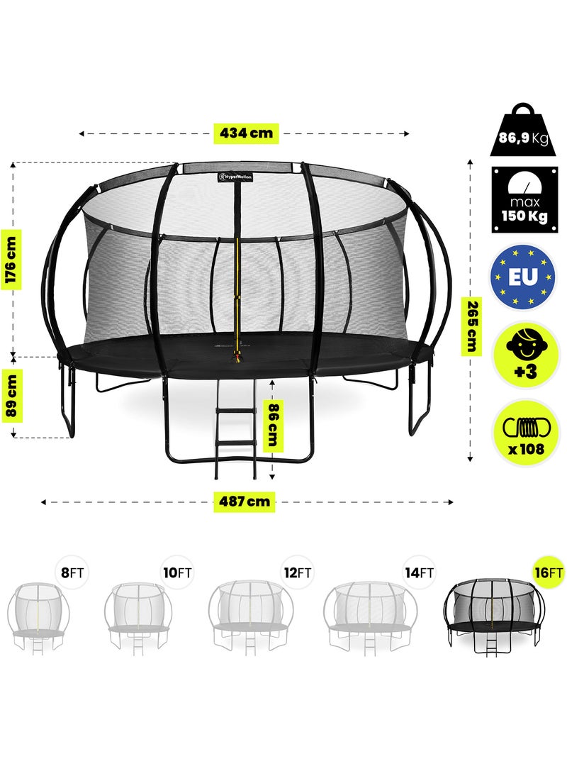Cama elástica exterior gigante 487cm 16FT HyperMotion Negro - Kiabi