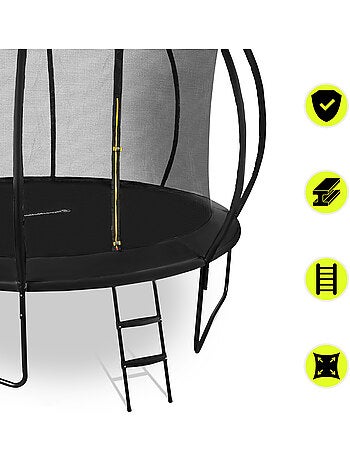 Cama Elástica Infantil 244cm con Red y Escalera- Segura y Resistente - Desde 3 años