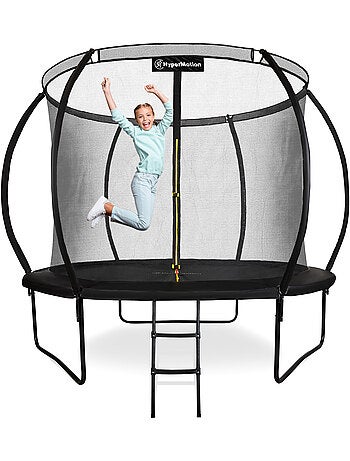 Cama elástica infantil con red y escalera 305cm hypermotion