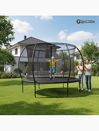 Cama elástica infantil con red y escalera 305cm hypermotion