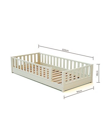 Cama infantil a ras de suelo de madera SONHO