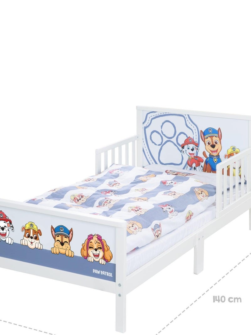 Cama infantil con barreras de seguridad y ropa de cama - ROBA 'Paw Patrol' Blanco Azul Gris - Kiabi