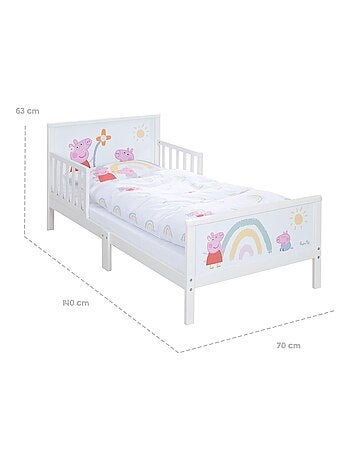Cama infantil con barreras de seguridad y ropa de cama - ROBA 'Peppa Pig'