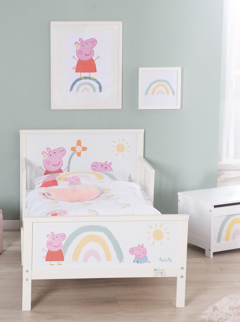 Cama infantil con barreras de seguridad y ropa de cama - ROBA 'Peppa Pig' Blanco Rosa Gris - Kiabi