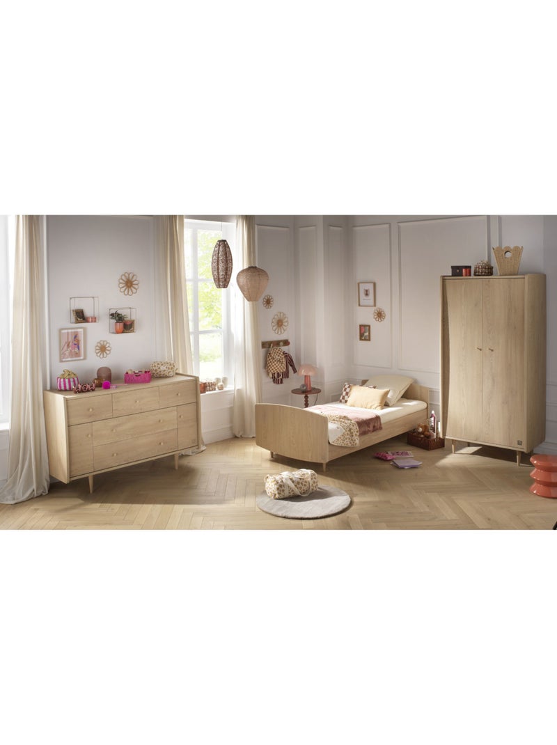 Cama junior de 190 x 90 cm con somier y colchón incluidos - decoración en madera de - SAUTHON Marrón - Kiabi