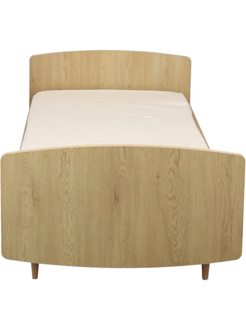 Cama junior de 190 x 90 cm con somier y colchón incluidos - decoración en madera de roble - SAUTHON - Kiabi