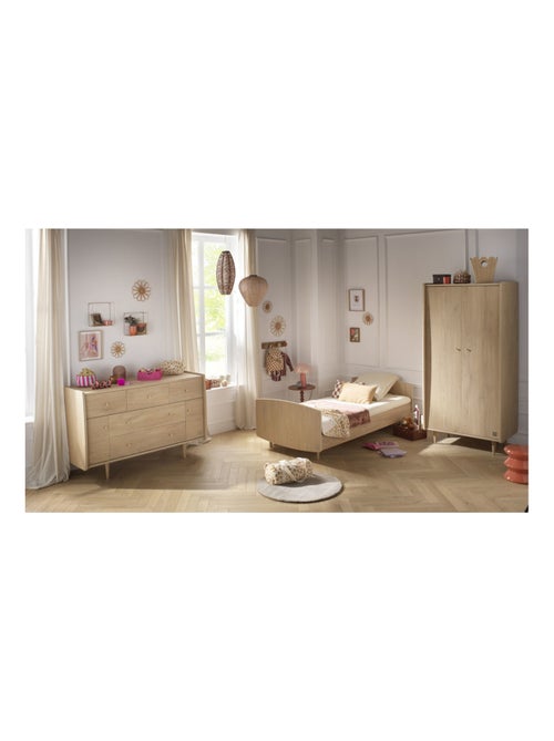 Cama juvenil 190x90cm en madera de roble - SAUTHON - Kiabi